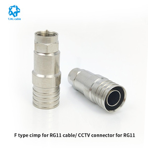하이 퀄리티 75 옴 동축 케이블 부품 <span class=keywords><strong>F</strong></span> <span class=keywords><strong>RG11</strong></span> CCTV 케이블 CAT6 용 수 커넥터 - Product Image 4