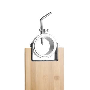 Porta prosciutto - Porta prosciutto pieghevole e girevole, realizzato in acciaio inossidabile e legno, ideale per tagliare il prosciutto con precisione e - Product Image 3
