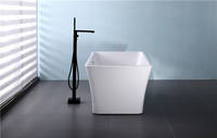 Baignoire autoportante pour adultes, usage hôtelier, 1,7 m, rectangulaire, blanche, 100 % acrylique, design traditionnel, drain complet, CUPC