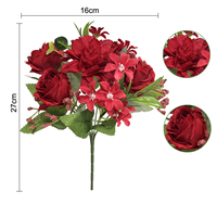 Fleurs de pivoine artificielles en gros, bouquet de fleurs de pivoine en soie pour mariage, décoration de la maison, Noël, Nouvel An