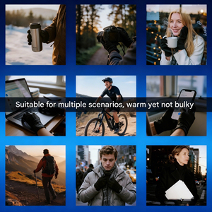 Fabrieksdirect lederen winterrijhandschoenen met volledige vingers - ademende handschoenen met halve vingers, antislip, schokabsorberende palm, waterdicht, unisex - Product Image 1