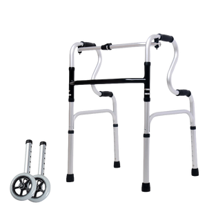 Rollator multiusos con asiento y bandeja para servir-Andador plegable de aluminio Ayuda de movilidad de altura ajustable de 4 ruedas - Product Image 4