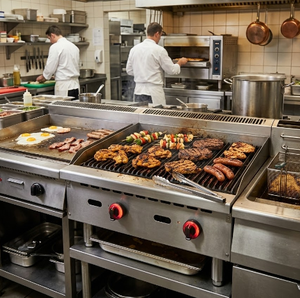 Parrilla de Gas Ruitai con Piedra Volcánica, Barbacoa Comercial a Gas LP, Cuatro Quemadores, Equipo de Barbacoa Resistente para Restaurantes - Product Image 1