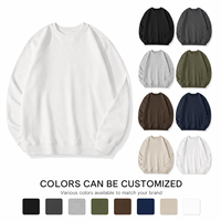 Sweat-shirts à col rond V-Stitch en gros, personnalisables avec logo, unis, vierges, coupe oversize, pull unisexe en molleton bouclette pour hommes et femmes, style streetwear