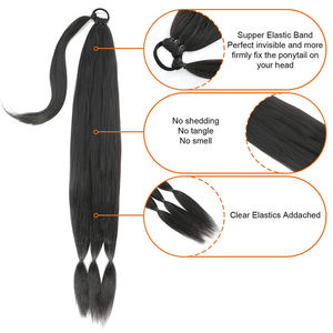 <span class=keywords><strong>Extension</strong></span> per <span class=keywords><strong>Coda</strong></span> <span class=keywords><strong>di</strong></span> <span class=keywords><strong>Cavallo</strong></span> Sintetica Intrecciata Nera Lunga 30 Pollici Resistente alle Alte Temperature <span class=keywords><strong>con</strong></span> Elastico per Capelli - Product Image 2