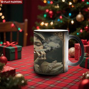 Mug personnalisé imprimé, noir givré, 11 oz, céramique, tasse à sublimation sensible à la chaleur - Product Image 2