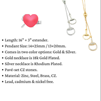 Collier Lariat Mors de Cheval Plaqué Or, Pendentif Y en Acier Inoxydable avec Zircon Cubique Pavé, Bijoux Équestres Western