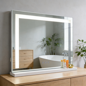 BUYWAY Dimmable Touch Screen LED Vanity <strong>Mirror</strong> 58x43cm Frame Light Makeup <strong>Mirror</strong> Type-C Charging Tabletop Custom Logo OEM ODM CE - Product Image 2