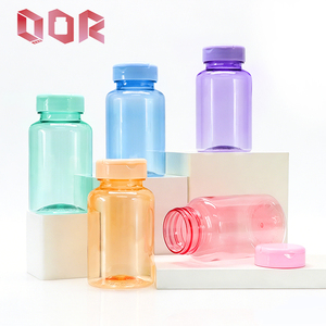 Custom Color Transparent PET <b>Plastic</b> Pill Bottle Flip Top <b>Cap</b> Empty Medicine Container Vitamin Capsule Fish Oil Supplement Green - Product Image 5