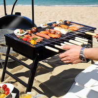 Mini Barbecue Gril Pliable Portable au Charbon de Bois pour Cuisine Extérieure Pique-niques Fêtes de Jardin Camping Voyage en Acier