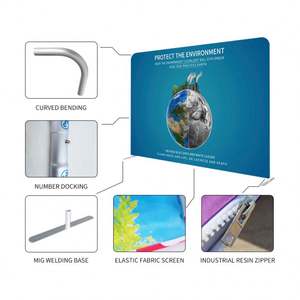 Expositor de Exhibición Personalizable de Montaje Rápido, Mural de Fondo, Banderas y Pancartas de Tela de Poliéster Antiarrugas - Product Image 3