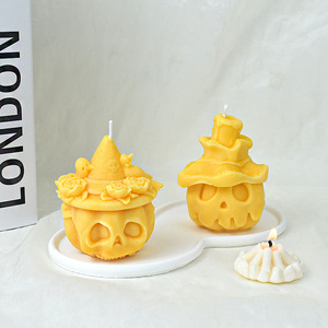 CARATTE 3D Halloween Citrouille Crâne Moules en Silicone pour Chocolat Fondant Mousse Gâteau Savon Cire Bougie Plâtre - Product Image 3