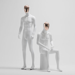 Manichino Maschile a Corpo Intero in Fibra di Vetro Bianco Opaco, Seduto/In Piedi, Curvy, per Abbigliamento Uomo, Vendita all'Ingrosso - Product Image 3