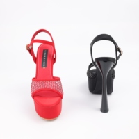 Chaussures de danse en maille pour femmes 15 cm talons hauts Peep Toe plate-forme à lacets fermeture été boucle strip-tease sandales grande taille