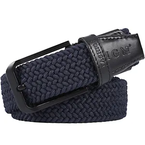 IGM Customized Wholesale High Quality Polyester Knitted Elastic Braided Mens Rope Fashion Casual Fabric Belt