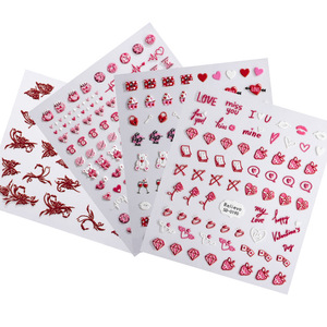 <span class=keywords><strong>2023</strong></span> <span class=keywords><strong>saint</strong></span> <span class=keywords><strong>valentin</strong></span> pour Amazon 5D en relief Nail Art autocollants Internet rouge amour ours 3D conception enfants bijoux en gros - Product Image 5