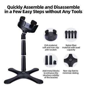 Tempat Makan Anjing & Kucing Anti Selip, Tahan Lama, Portabel, dengan Ketinggian & Kemiringan yang Dapat Disesuaikan, Terbuat dari Baja Tahan Karat dan Plastik - Product Image 4