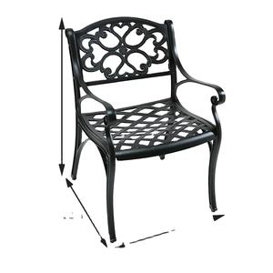 <span class=keywords><strong>Fauteuil</strong></span> en <span class=keywords><strong>aluminium</strong></span> moulé au design moderne, antirouille, pour un confort et une relaxation supérieurs en extérieur, chaise de salle à manger - Product Image 3