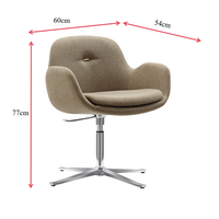 Vente directe d'usine salle à manger moderne meubles de salle de réunion chaise pivotante fauteuil tissu cuir chaise longue