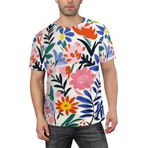 เสื้อยืดแขนสั้นโอเวอร์ไซส์สำหรับผู้ชายเสื้อยืดพิมพ์ลายผ้าไหมย้อมสีบริการออกแบบได้ตามต้องการ - Product Image 2