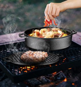 Moule à pain <span class=keywords><strong>en</strong></span> <span class=keywords><strong>fonte</strong></span> émaillée avec couvercle 33CM Antiadhésif pour pain au levain et pain pullman fait maison Passe au lave-vaisselle et au micro-ondes - Product Image 5