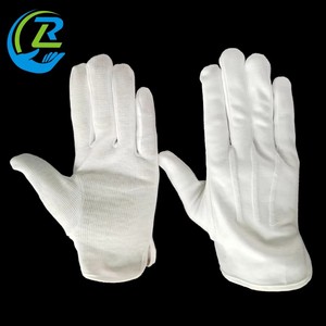 Gants funéraires avec logo personnalisé blanc à la main respirant doux trois tendons unisexe en coton pvc à pois - Product Image 2