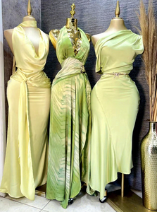 Elegante Vestido <span class=keywords><strong>de</strong></span> Noche <span class=keywords><strong>de</strong></span> Satén con Cuello Halter y Perlas, Plisado <span class=keywords><strong>de</strong></span> Gasa, Largo hasta el Suelo, para Fiesta Formal, para Mujer - Product Image 6