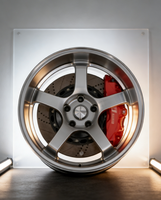 RUNLUN 19X8.5 Llantas de Aleación de Aluminio de Cinco Radios, Plateadas Electrolíticamente, Compatibles Universalmente con Autos Japoneses, Alemanes y Americanos K512S-10 Nuevas