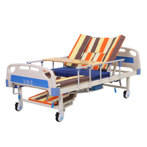 Cama reclinable médica de 3 funciones con inodoro y asiento de inodoro, cama de hospital para enfermería con función de medio giro - Product Image 1