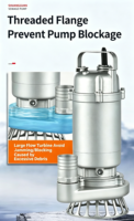 Pompe submersible pour eaux usées WQD-S de petite puissance 0,25 kW en acier inoxydable 304, 220 V monophasé, avec raccord fileté, résistante à la corrosion, longue durée de vie