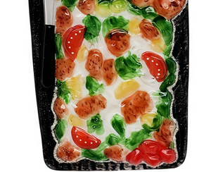 Tabla de Cortar <span class=keywords><strong>Pizza</strong></span>, Colgante de Cristal, Adorno Navideño, Decoración Colgante para el Hogar, Decoración Temática de Cocina Italiana para Festividades - Product Image 4