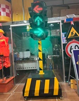 Feux de signalisation routière temporaires portables à LED de 300 mm, alimentés par énergie solaire, 3 aspects (rouge, jaune, vert), sur roues, pour travaux routiers