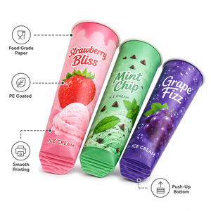 Emballage jetable en forme de cône pour sucettes glacées, tube personnalisé pour sucettes glacées, tube en papier pour sucettes glacées, emballage pour sucettes glacées - Product Image 3