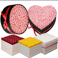 Rosas Preservadas Personalizadas con Logotipo, Eternas, Infinitas, en Caja Cuadrada o de Corazón, de Larga Duración (3-5 Años), para Graduación