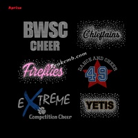 Transfert thermocollant en strass « Cheer Mom », motif de transfert thermique en cristal Hotfix pour la décoration de vêtements de sport