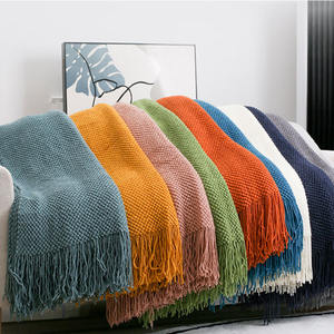 Avrupa katı renk morandi mısır çekirdek örme atmak battaniye kraliçe düz renk oturma odası şekerleme kapak battaniye yatak havlu - Product Image 3