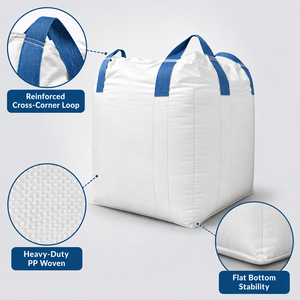 Sac Jumbo FIBC en PP pour Ciment, Sable, <span class=keywords><strong>Gravier</strong></span> 1000Kg 2000Kg Facteur <span class=keywords><strong>de</strong></span> Sécurité 5:1 Conteneur <span class=keywords><strong>de</strong></span> 1 Tonne pour Chantier <span class=keywords><strong>de</strong></span> Construction - Product Image 5