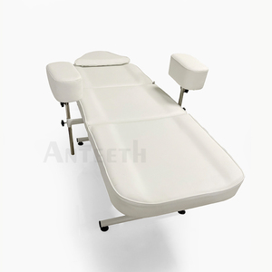 Silla facial de belleza blanca plegable moderna, tratamiento económico, ajuste de mesa de masaje, cama de belleza plegable portátil - Product Image 3