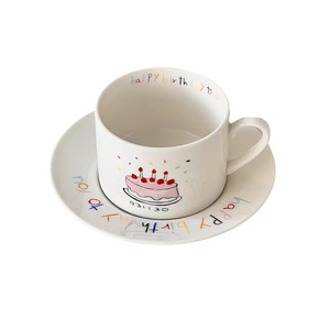 Juego de <span class=keywords><strong>Taza</strong></span> y Platillo de Cerámica Estilo Coreano con Asa, Regalo de Cumpleaños, para Té de la Tarde - Product Image 5