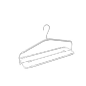 Foldable Telescopic Clothes Hanger <b>White</b> <b>Hook</b> Type For Hanging Drying Clothes Home Use Non Slip Windproof - Product Image 4