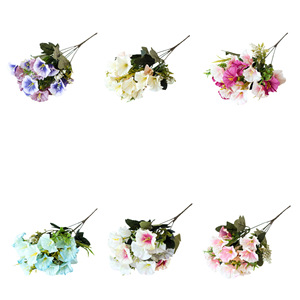 Ramo de 15 flores artificiales de gloria de la mañana europea para decoración del hogar y accesorios para fotografía - Product Image 5