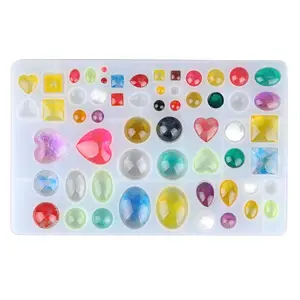 Resin Bead Mold Silicone Moulds And Square Shapes Mold Pendant Casting Molds For Gems Bead Crystals And DIY Jewelry Making