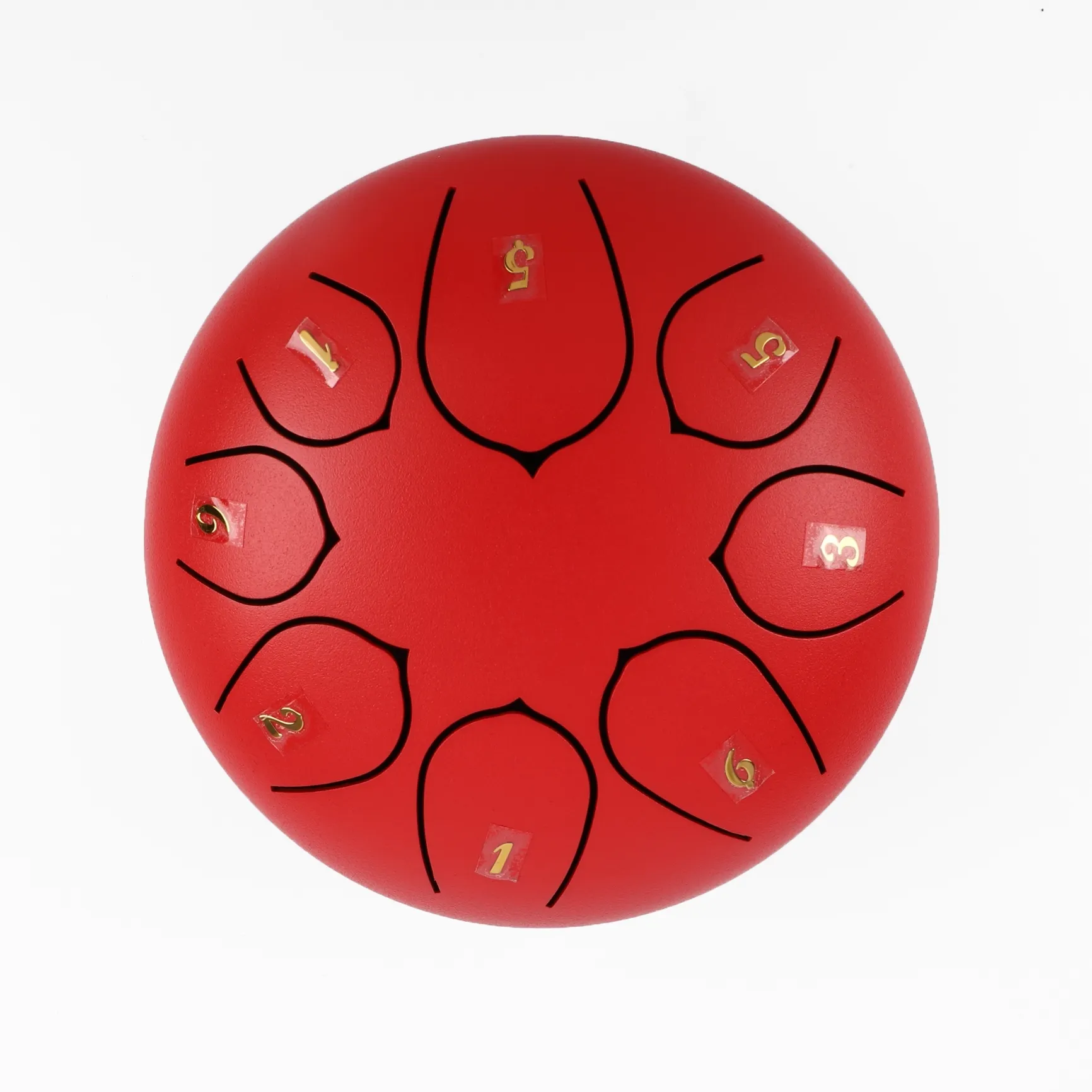 2023 New Design 6 Inch 15cm 8 Tongue Chinese Traditional Five-tone Modes Red Drum Balmy C Key Steel Tongue Drum