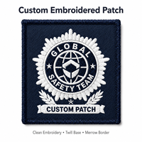 Fabricant de badges rectangulaires brodés personnalisés, patchs logo haute densité pour vêtements de travail, uniformes, vestes et vêtements