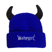 Bonnet tricoté personnalisé avec cornes de diable amusantes, rouge, fantaisie, pour Halloween, hiver, chaud, pour fêtes en extérieur, cosplay, pour hommes et femmes