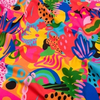 Kain Celana Renang Anak Laki-Laki dari Polyester Daur Ulang yang Berkelanjutan, Tahan Air, Organik, Elastis, Cepat Kering - Motif Buah Bunga Pepaya Fever