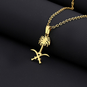 Nova Chegada: Colar Pingente de Aço Inoxidável da Arábia Saudita, Joia Étnica Versátil e Moderna para Casais (Masculino e Feminino) - Product Image 2