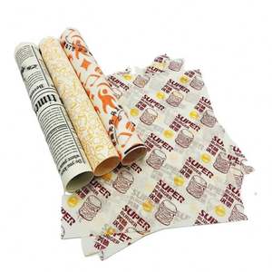 Wholesale Greaseproof <b>Brown</b> Kraft <b>Paper</b> <b>Rolls</b> Custom Printed Logo for Burgers Pizza Bread Lollipops Chewing Gum Food Wrapping - Product Image 2