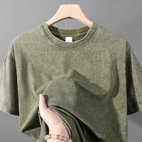 T-shirt surdimensionné personnalisé 230-300G, 100% coton écologique lourd, logo gaufré, T-shirt unique, fournisseurs vérifiés pour les T-shirts pour hommes