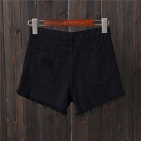 Mode féminine décontracté été Cool femmes Denim Shorts taille haute doublé de fourrure jambe-ouvertures grande taille Sexy jean court